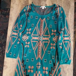 Miami Women's Sweater Dress. Medium. Aztek Abstract Geometric Southwest.